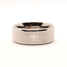 Load image into Gallery viewer, Stainless Steel Christian Lord's Prayer Bullnose Edges Wedding Ring Band 8mm