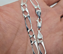 Load image into Gallery viewer, 925 Sterling Silver Figaro Flat Link Bracelet 6mm Chain Loster 7" to 7.5" Long