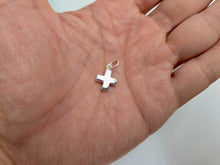 Load image into Gallery viewer, 925 Sterling Silver Small Plain Greek Cross Pendant 1/2 Inch Tall (13mm)