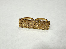 Load image into Gallery viewer, 10k Yellow Gold Nugget Style Double Finger Ring Sizes 6-13