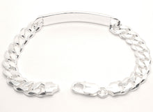 Load image into Gallery viewer, 925 Sterling Silver Personalized Custom Engraved Curb Link ID Bracelet 8mm Wide