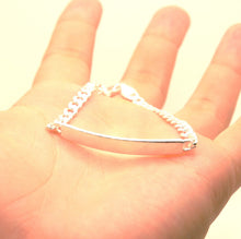 Load image into Gallery viewer, 925 Sterling Silver Personalized Custom Engraved Curb Link ID Bracelet 5mm Wide