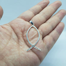 Load image into Gallery viewer, Sterling Silver Handmade Christian Fish Pendant Ichthys w/out 1mm Box Chain