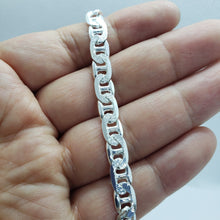 Load image into Gallery viewer, Sterling Silver D/C Flat Mariner Link Chain Necklace Bracelet 6.4 mm 7-30 inch