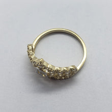 Load image into Gallery viewer, 14K Solid Yellow Gold CZ Crown Sweet 15 Ring Quinceanera Anos Birthday Band Girl