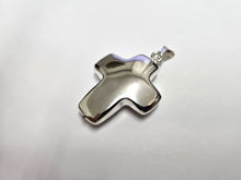 Load image into Gallery viewer, 925 Sterling Silver Large Puffed Hollow Cross Pendant 1 25/32 Inch (45mm) Tall