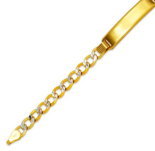 Load image into Gallery viewer, 14K White Pave Gold Baby ID Bracelet Curb X-Light 6mm ID 5mm Chain 6" Engraving