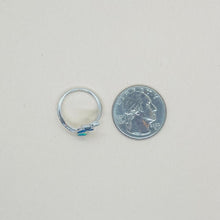 Load image into Gallery viewer, Sterling Silver Synthetic Opal Open Circling Butterfly Ring for Bypass Design