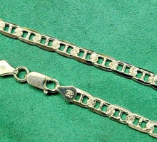 Load image into Gallery viewer, Sterling Silver D/C Flat Mariner Link Chain Necklace Bracelet 5.8 mm 7-30 inch