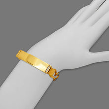 Load image into Gallery viewer, 14K Two Tone Gold 10mm ID Bracelet 10mm Figaro Chain 8" 8.5" Engraving Available