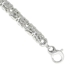 Load image into Gallery viewer, 925 Sterling Silver Thick Hollow Flat Byzantine Necklace Women 12mm 18 Inch Long
