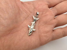 Load image into Gallery viewer, 925 Sterling Silver Large Great White Shark Charm Pendant 2 Inch (50mm) Tall