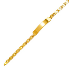 Load image into Gallery viewer, 14K Yellow Gold Shiny Curb ID Bracelet 7mm/4.5mm Wide 7inch Engraving Available