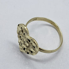 Load image into Gallery viewer, 10K Yellow Solid Gold Flat Heart Nugget Ring Small Medium Large Ring Size 3-11