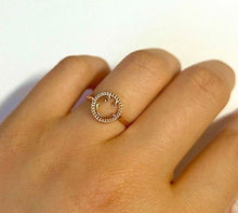 Load image into Gallery viewer, 14K Solid Rose Gold Dainty Smile Face Ring Band Handmade Women Girl Size 4~10