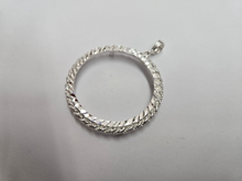 Load image into Gallery viewer, 925 Sterling Silver Rope Edge Prong Back Bezel for 47mm 2 oz Pancho Villa Coin