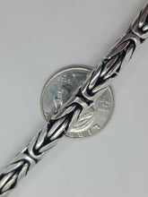 Load image into Gallery viewer, 7mm Sterling Silver Round BYZANTINE Chain Necklace Bracelet Antiqued Finish