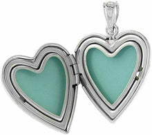 Load image into Gallery viewer, 3/4 inch Sterling Silver Heart MOM Locket 2 Photo With/out Necklace 16-24 inch