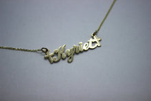 Load image into Gallery viewer, 10K Solid Yellow Gold PERSONALIZED Custom Name Pendant Charm with Cross