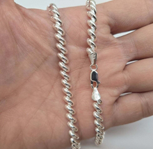 Load image into Gallery viewer, 925 Sterling Silver Thick San Marco Chain Necklace Bracelet Women 6mm 7" 16" 18"