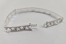 Load image into Gallery viewer, 925 Sterling Silver Stampato Greek Key Link Necklace Bracelet Italy 8mm 7"-18"