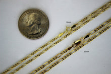 Load image into Gallery viewer, Authentic 14K Yellow Gold Hollow Figaro Chain Necklace 1.9mm / 2.6mm 16" ~ 26"