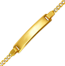 Load image into Gallery viewer, 14K White Pave Gold Baby ID Bracelet Curb XLight 5mm ID 2.5mm Chain 6" Engraving