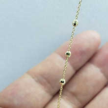 Load image into Gallery viewer, 14k Solid Yellow Two Tone Gold Ball Bead Chain Necklace 2mm 4mm / 16" 18" 20"
