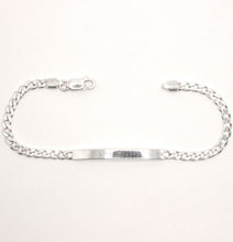 Load image into Gallery viewer, 925 Sterling Silver Personalized Custom Engraved Curb Link ID Bracelet 4mm Wide