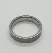 Load image into Gallery viewer, Titanium Wedding Band Ring Beveled Edges Brushed Finish Flat 6mm size 6.5 to 14