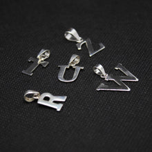 Load image into Gallery viewer, 925 Sterling Silver Alphabet Initial Pendant Plain Slab Serif Upper Case Letter