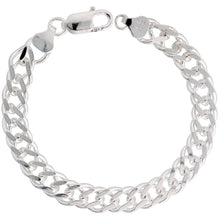 Load image into Gallery viewer, 925 Sterling Silver Rombo Double Link Chain Necklace Bracelet 8mm 7" to 30"