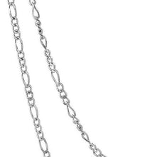 Load image into Gallery viewer, 925 Sterling Silver Figaro Chain Necklace Beveled Edge from Italy 2.5mm 16"-30"