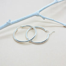 Load image into Gallery viewer, 925 Sterling Silver Tube Hoop Earrings Thickness 2mm 3mm 4mm 5mm