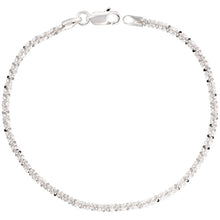 Load image into Gallery viewer, 925 Sterling Silver Sparkle Rock Chain Diamond Cut Necklace 2.3mm 7" to 24"