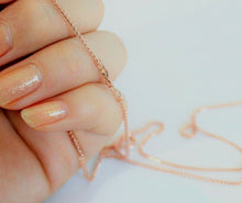 Load image into Gallery viewer, 14K Solid Rose Gold Franco Chain Necklace For Women 1mm Size 16" ~ 24"