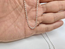 Load image into Gallery viewer, 925 Sterling Silver Plain Pallini Bead Ball Chain Bracelet Necklace 2mm