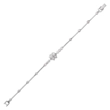 Load image into Gallery viewer, 14K White Gold Fancy Butterfly D/C Bracelet 3mm Wide, 9mm Center H Clasp