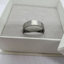 Load image into Gallery viewer, Titanium Wedding Band Ring Beveled Edges Brushed Finish Flat 6mm size 6.5 to 14