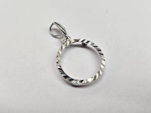 Load image into Gallery viewer, 925 Sterling Silver 10 Cent Dime Coin Bezel 18mm Diamond Cut Prong Cut
