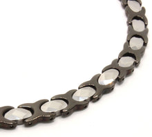 Load image into Gallery viewer, Tungsten Carbide Ceramic 2-Tone Black & Rhombus Facets Magnetic Therapy Bracelet