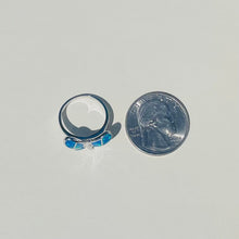 Load image into Gallery viewer, Sterling Silver Blue Synthetic Opal Butterfly Ring for Women Rounded Wings