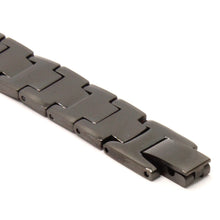 Load image into Gallery viewer, Tungsten Carbide Plain Black Germanium Magnetic Therapy Bracelet, 1/2 Inch Wide