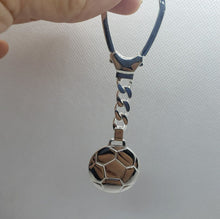 Load image into Gallery viewer, 925 Sterling Silver Key Chain Soccer Ball Futbol Football Key Ring Made in Italy