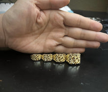 Load image into Gallery viewer, Authentic 14k Gold Nugget Ring Manly Small Medium Large Extra Large Sizes 6-13