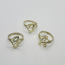 Load image into Gallery viewer, 10K YELLOW GOLD Cursive Letter Initial Ring for Women Alphabet A-Z Size 6-10.5