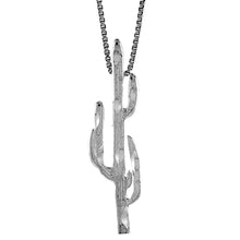 Load image into Gallery viewer, 925 Sterling Silver Large Saguaro Cactus Pendant 1 1/2 Inch (38mm) Tall