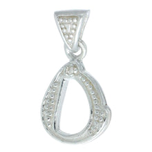 Load image into Gallery viewer, 925 Sterling Silver CZ Action Initial Letter Alphabet Pendant 3/4 Inch Wide