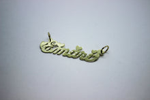 Load image into Gallery viewer, 10K Solid Yellow Gold Personalized Custom Name Pendant Charm Heart Diamond Cut