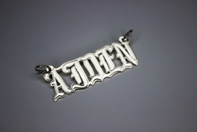 Load image into Gallery viewer, 925 Sterling Silver Personalized Custom Old English Font Name Pendant Charm
